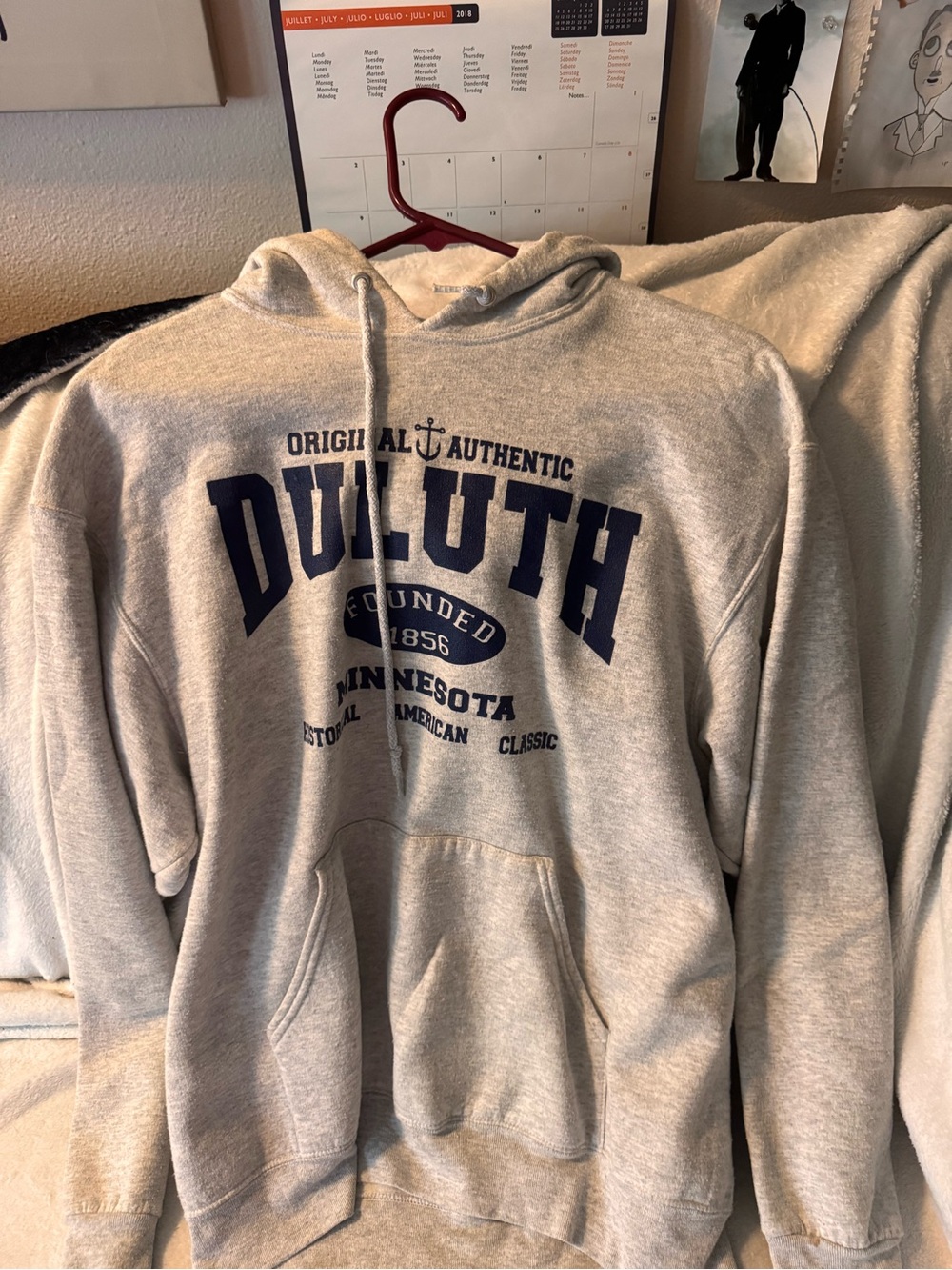 Jerzees Light Gray Duluth Graphic Hooded Sweatshirt